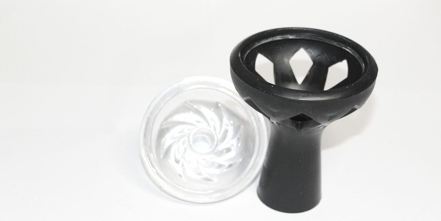 Silicone Glass Hybrid Hookah Bowl